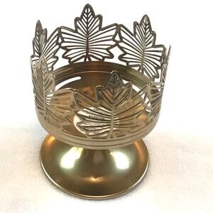 Bath & Body Works Pedestal 3-Wick Candle Holder Leaves NWT